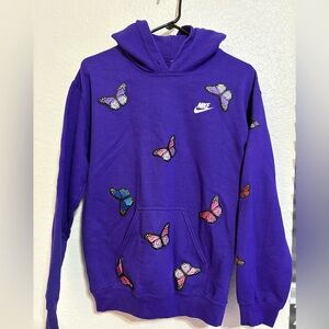 Women's Purple Hoodie with Butterflies.